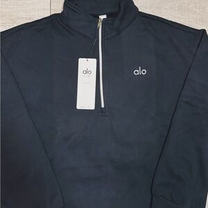 ALO Yoga Men's Dark Blue Zip-Up Sweater